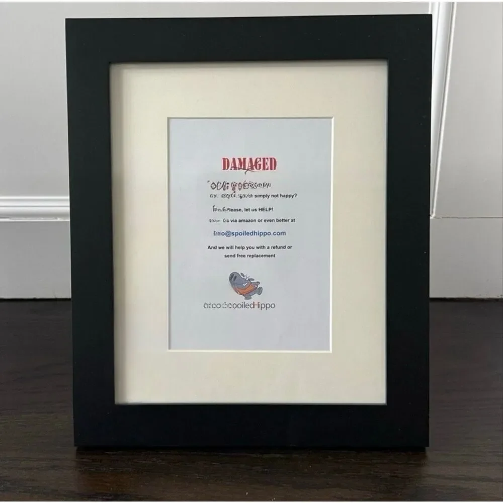 Set of 2 Black Wood Gallery Frames with Mats – 8x10 / 5x7 / 3x5